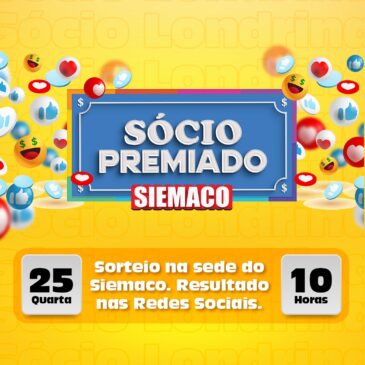 QUARTA-FEIRA TEM SORTEIO DO SÓCIO PREMIADO!